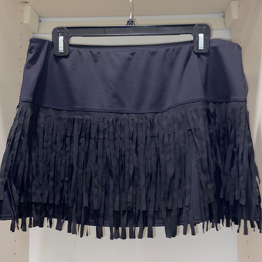 black fringe Lucky in Love tennis skirt